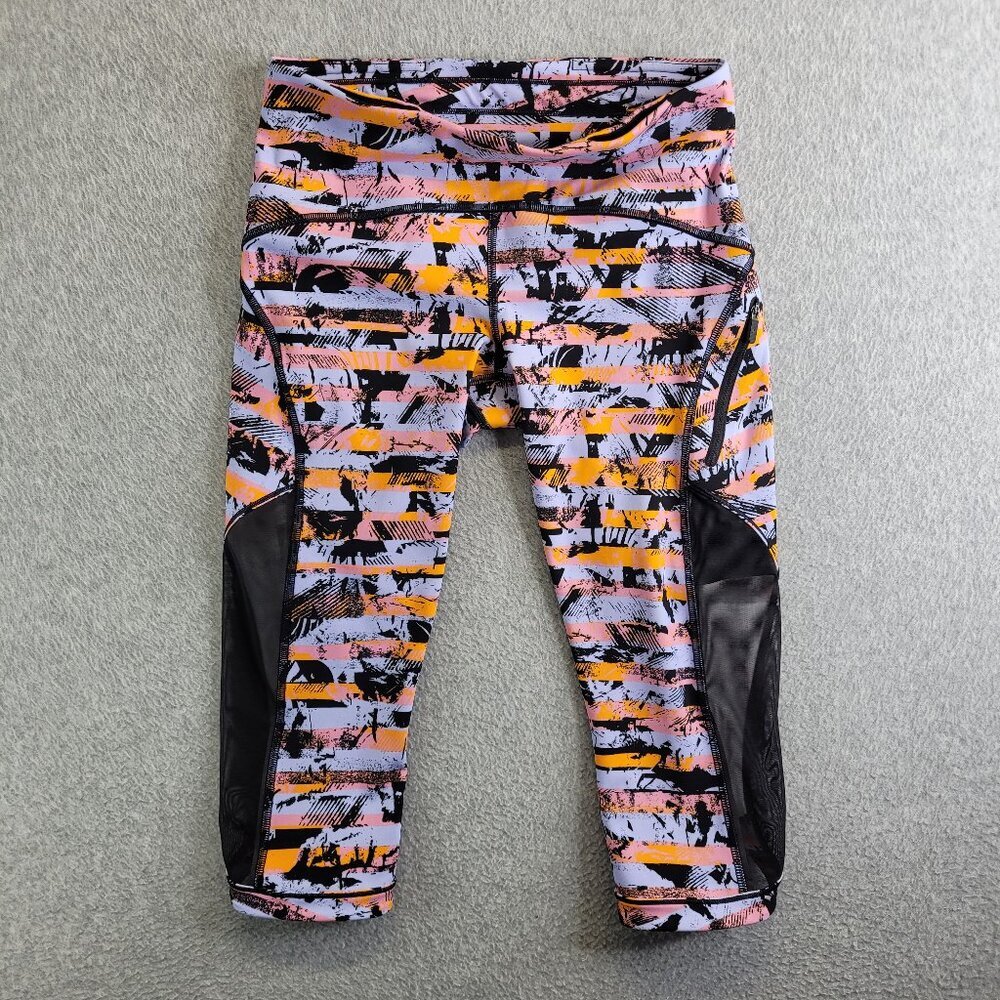 Lululemon Leggings Womens 4 Sun Runner Crop 17" Inversion Multi Luxtreme Vented